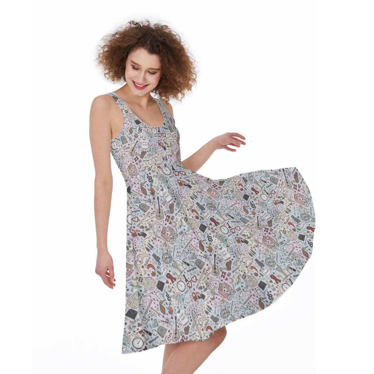 Every Era Collage - Pocket Midi Skater Dress
