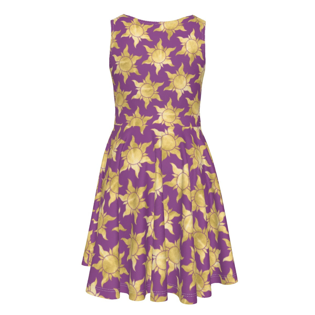 Golden Sun Symbols - Kid's Sleeveless Skater Dress