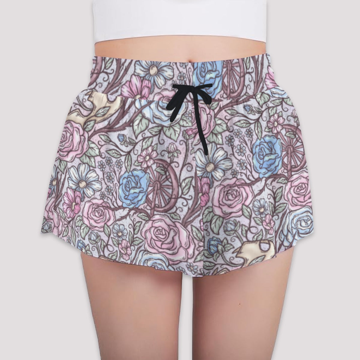 Fairytale Florals – Sleeping Enchantment - Girls’ Flowy Pocket Shorts