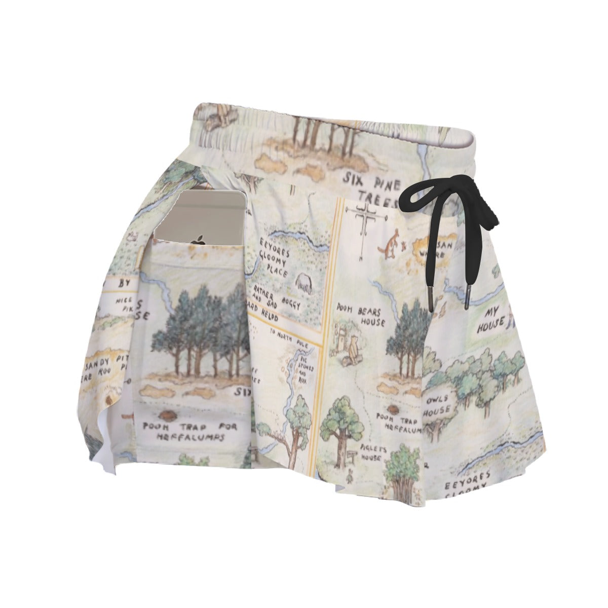 Hundred Acre Map - Women's Flowy Pocket Shorts
