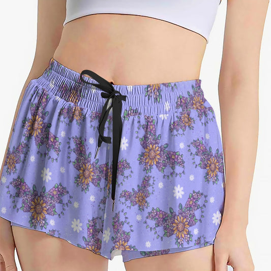 Blooming Bats - Women's Flowy Pocket Shorts