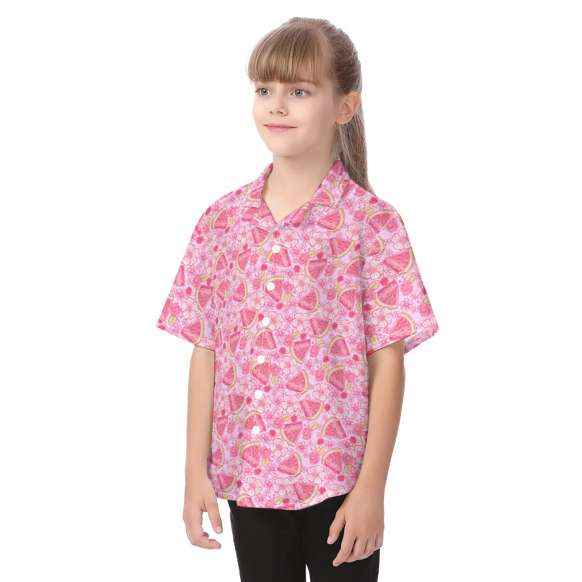 Summer Fruits - Watermelon - Kid's Hawaiian Button Up Shirt