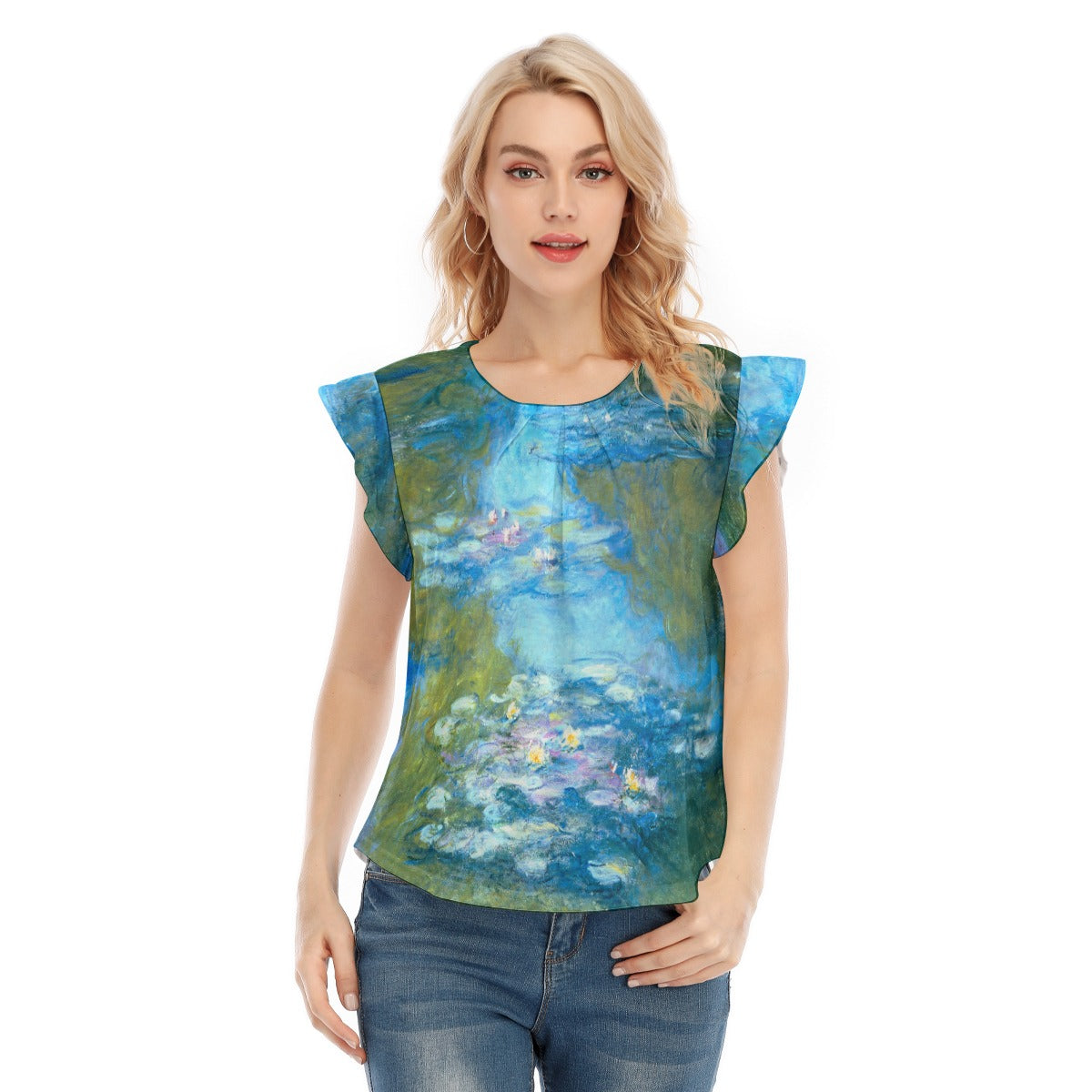 Monet Water Lillies - Women’s Flutter Sleeve Top