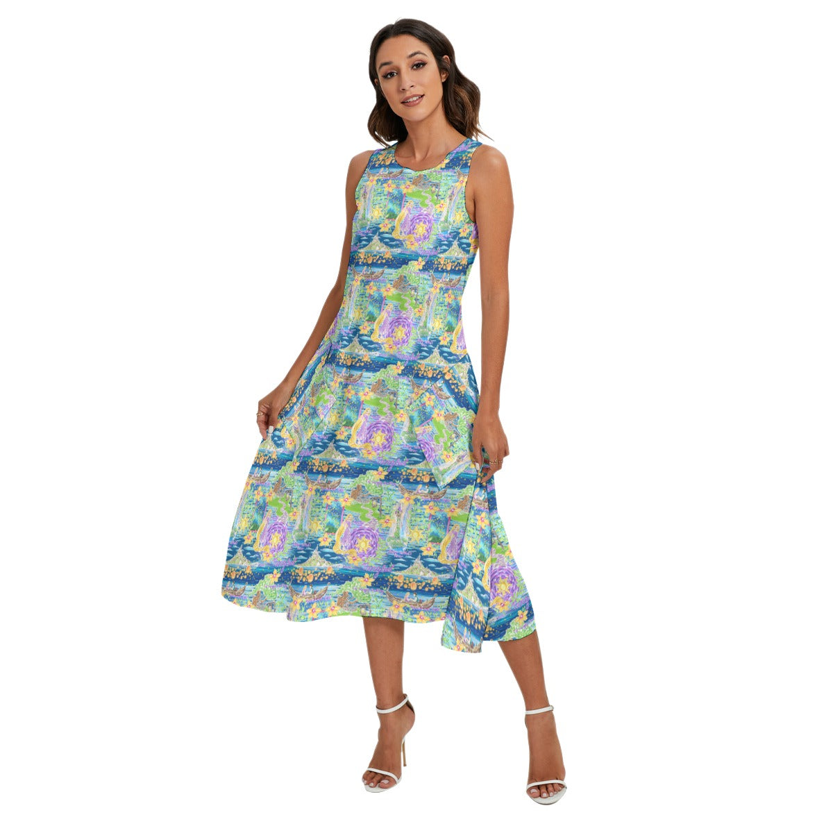 Rapunzel’s Lantern Festival - Women’s Diagonal Pocket Midi Dress
