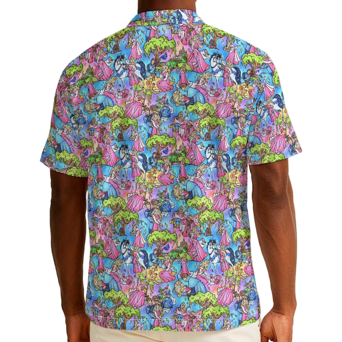 Dreaming Princess Storybook Scenes - Men’s Cotton-Rich Button Up Shirt