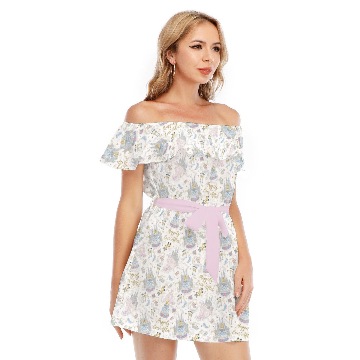 Happily Ever After Weddings - Women's Off-shoulder Ruffle Dress