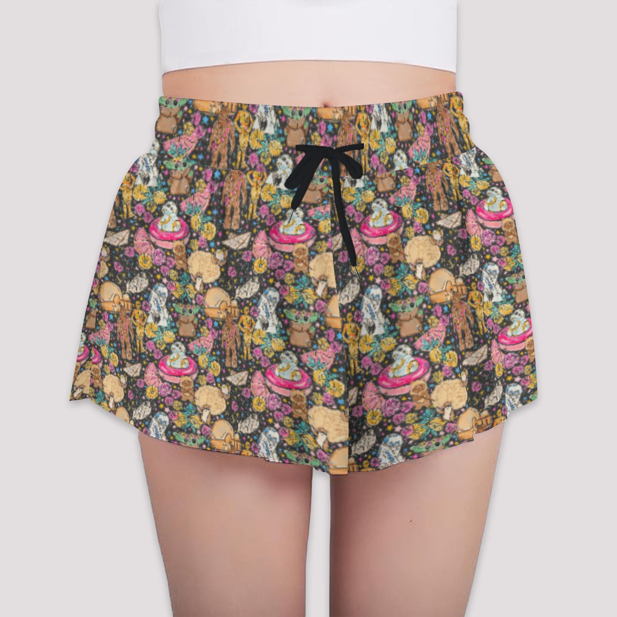 Tropical Space Squad - Girls’ Flowy Pocket Shorts
