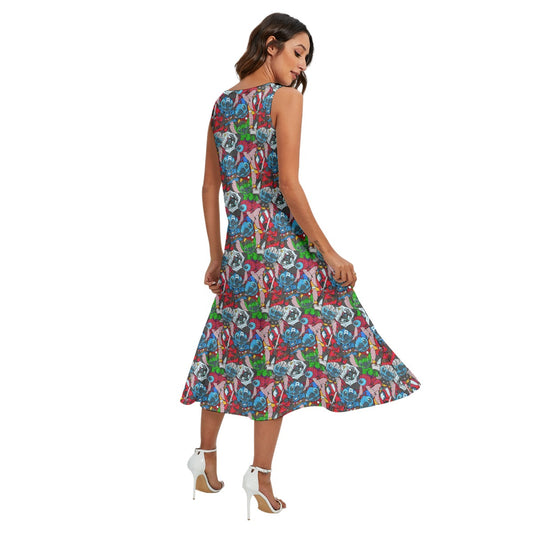 Superhero Stitch - Heroes Assembled - Women’s Diagonal Pocket Midi Dress