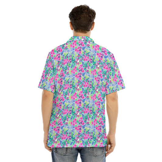 Bright Tropical Bliss - Island Mouse Duo - Men's Hawaiian Button Up Shirt