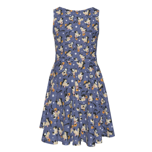 Funny Silly Dog - Kid's Sleeveless Skater Dress