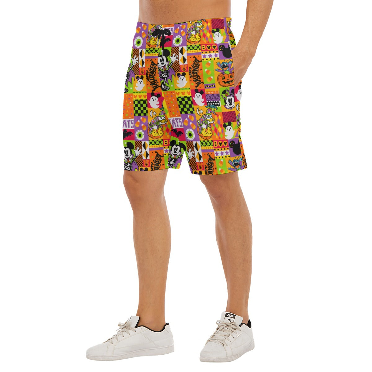 Spooky Patchwork Treats - Men’s Pocket Beach Shorts