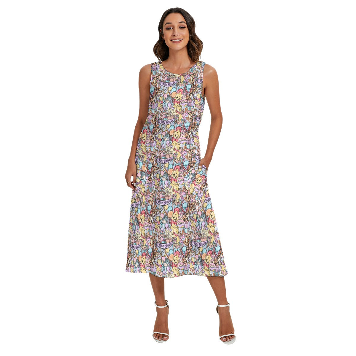 Birthday Bash in the Woods - Women’s Diagonal Pocket Midi Dress