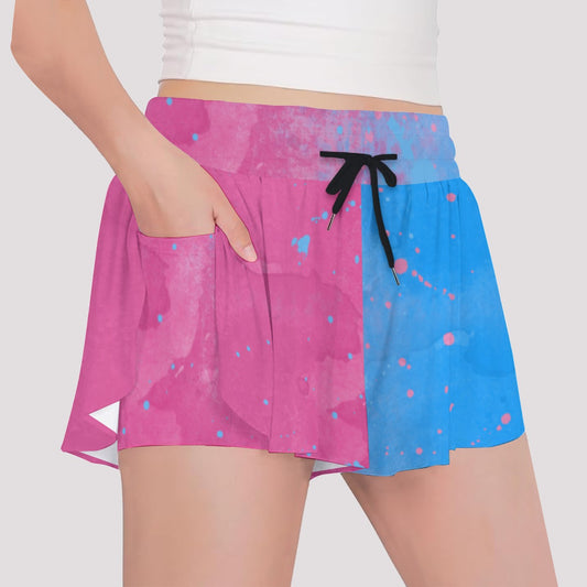 Pink or Blue Fairytale Dress - Girls’ Flowy Pocket Shorts