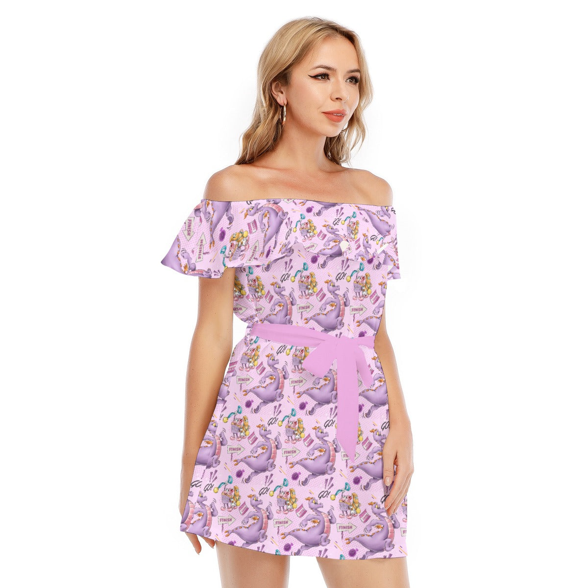 Figment Race Day Dash - Women's Off-shoulder Ruffle Dress