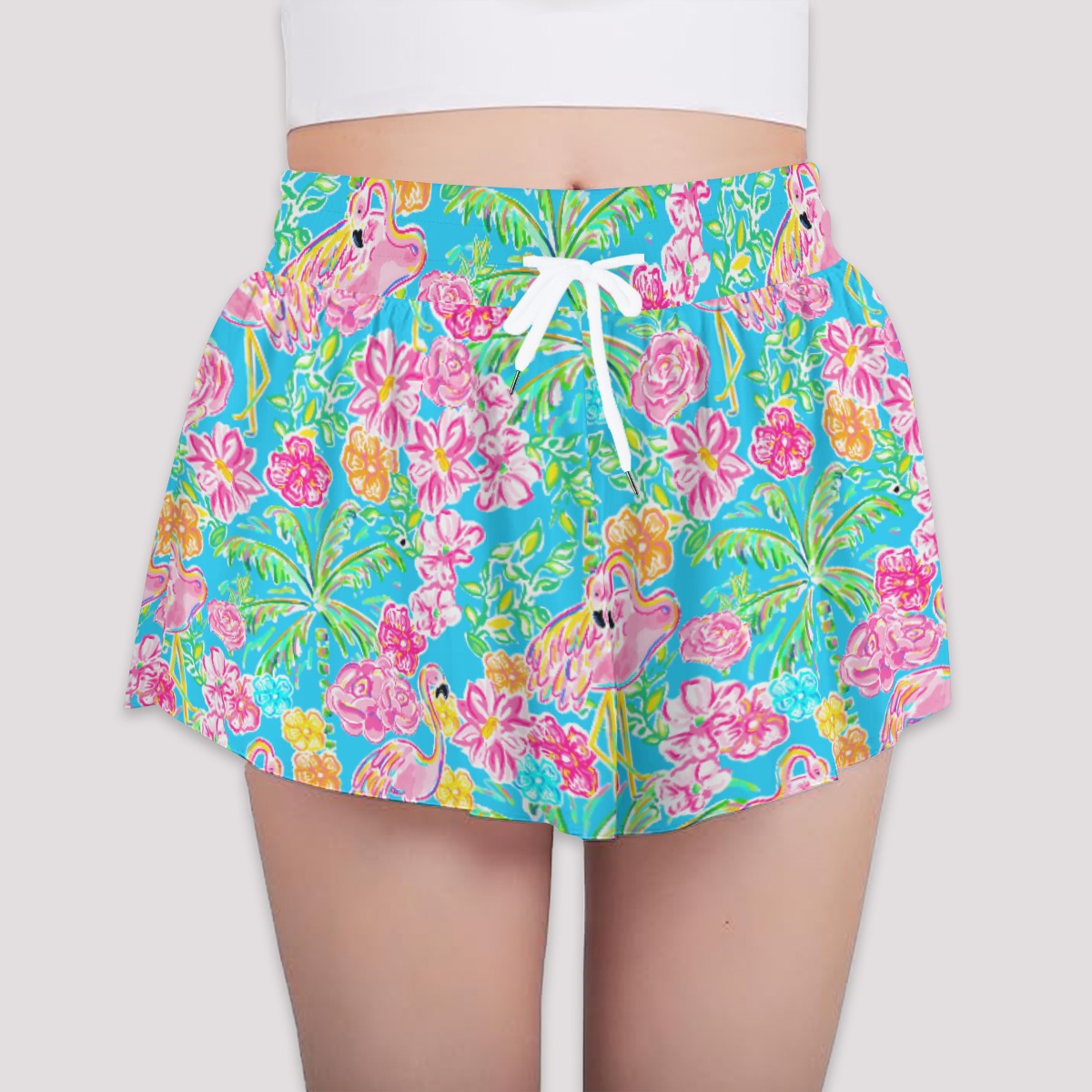 Flamingo Fiesta - Girls’ Flowy Pocket Shorts