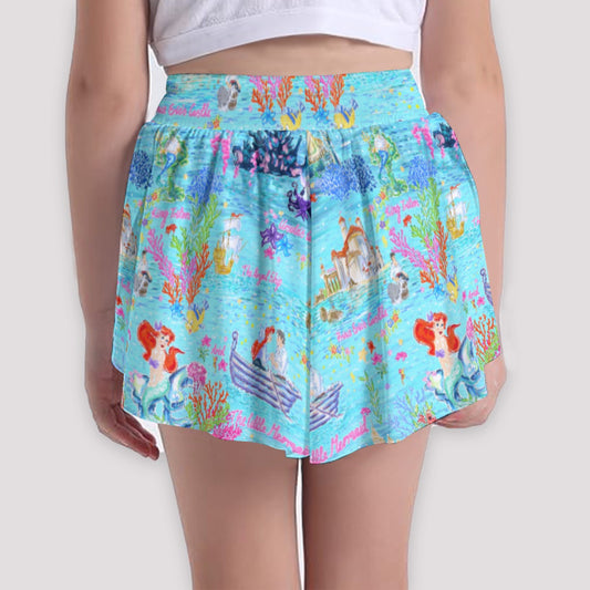 Ocean Wonderland Dreams - Girls’ Flowy Pocket Shorts