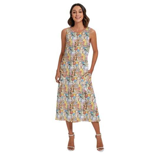 Sketched Hundred Acre Crew - Women’s Diagonal Pocket Midi Dress