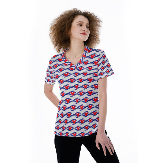 Nautical Cruise Logo Print - Women's Short Sleeve V-Neck T-Shirt