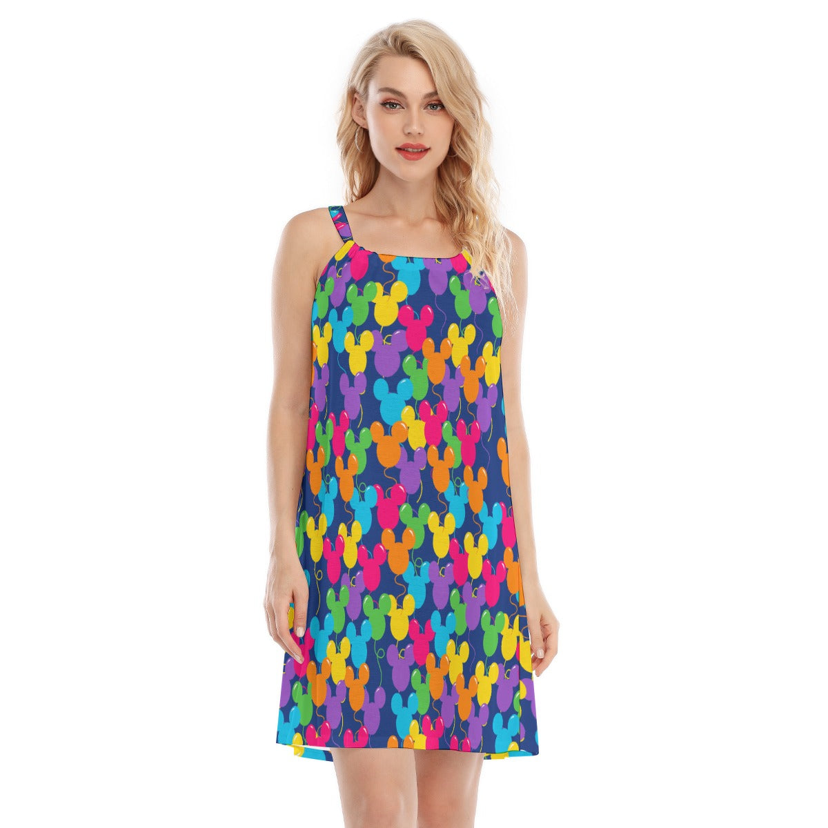 Bright Mouse Ear Balloons - Women’s Adjustable Sundress