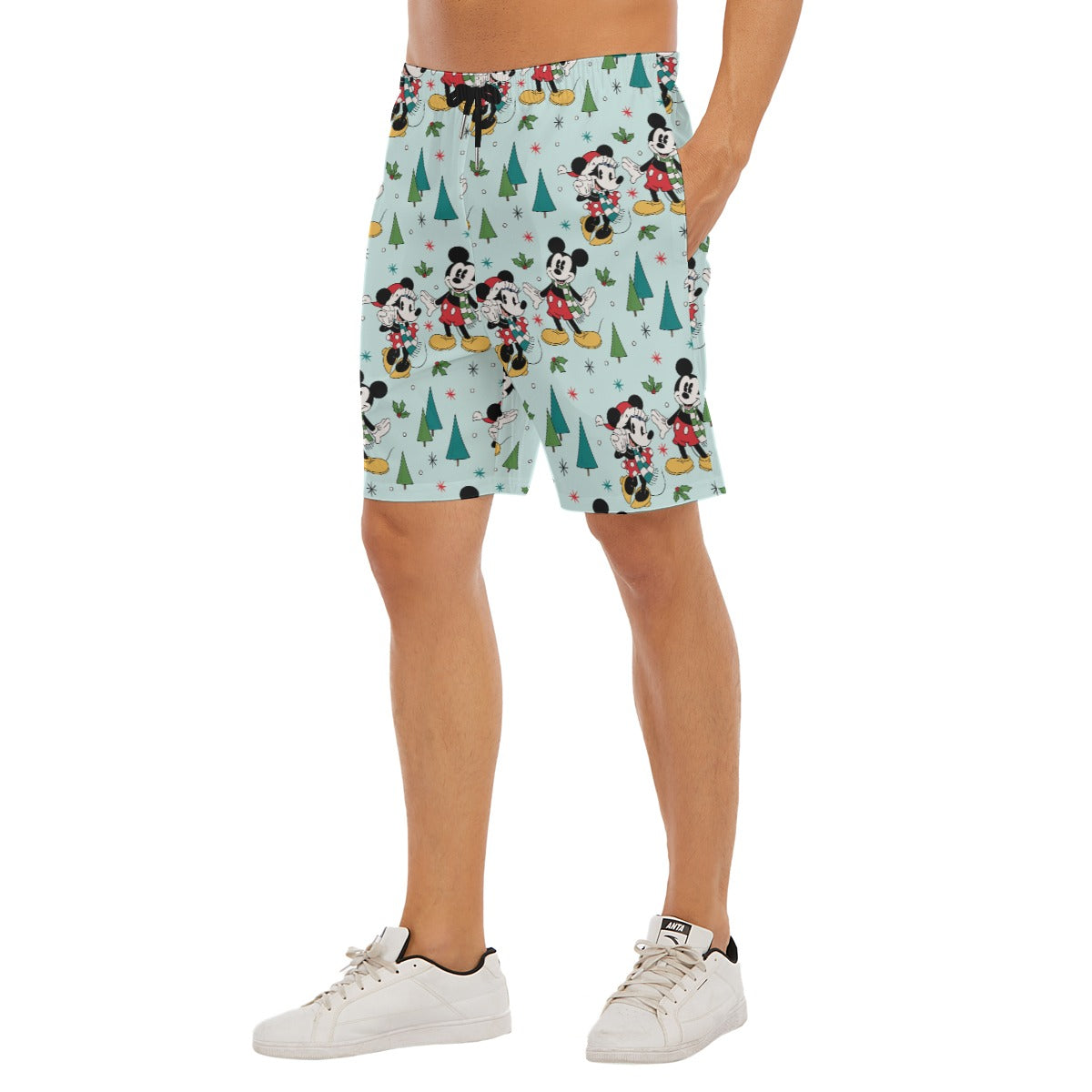 Mouse Friends Evergreen Stroll - Men’s Pocket Beach Shorts