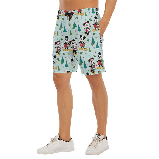 Mouse Friends Evergreen Stroll - Men’s Pocket Beach Shorts
