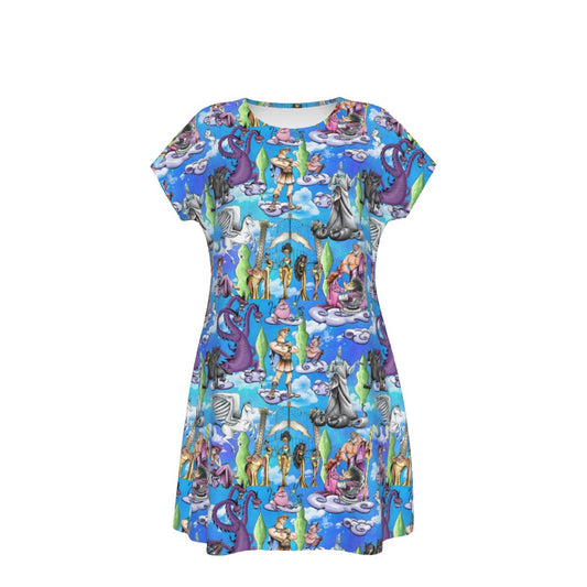 Mythic Hero Chaos Clouds - Women's T-Shirt Dress