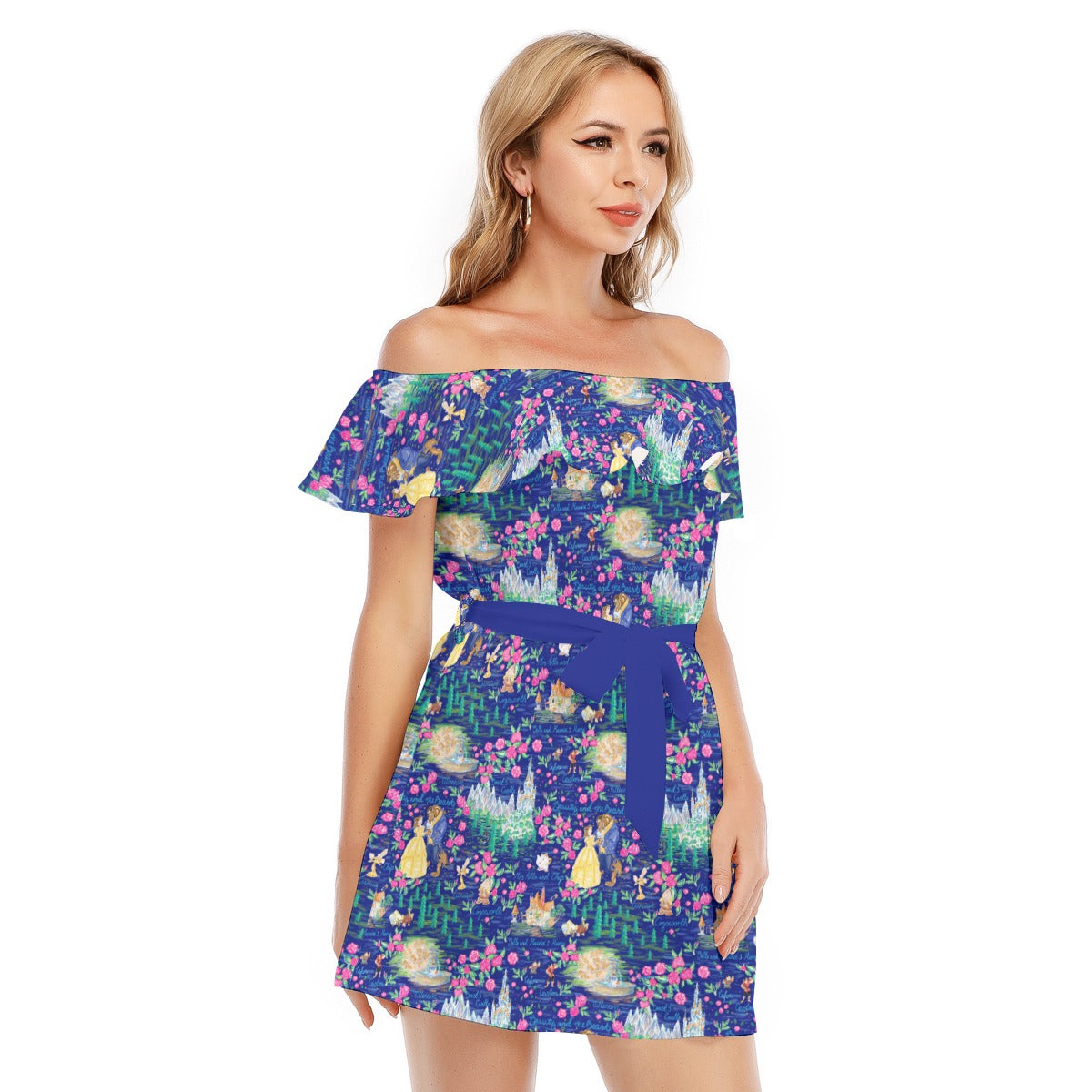 Enchanted Forest Romance - Women's Off-shoulder Ruffle Dress