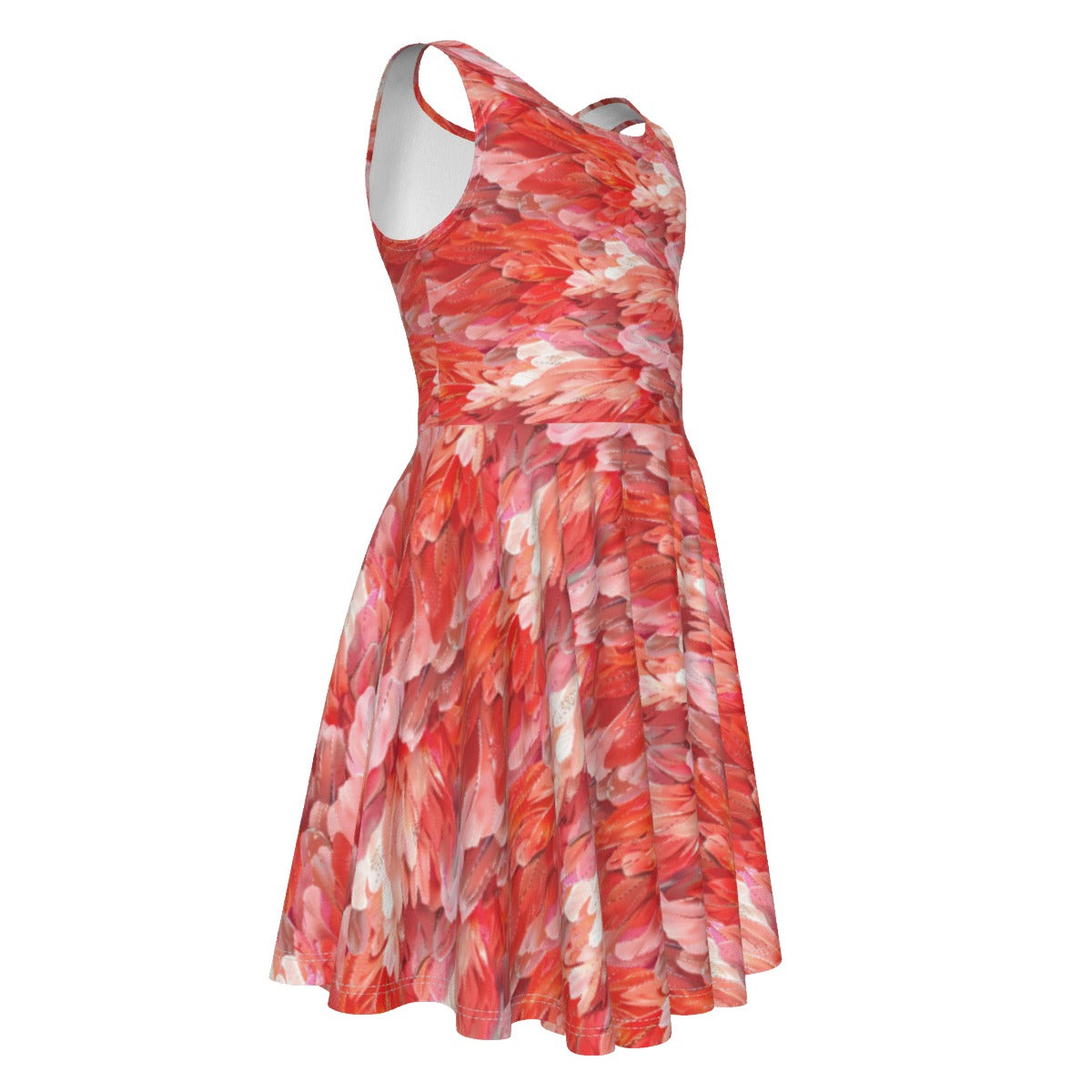 Animal Print - Flamingo - Kid's Sleeveless Skater Dress