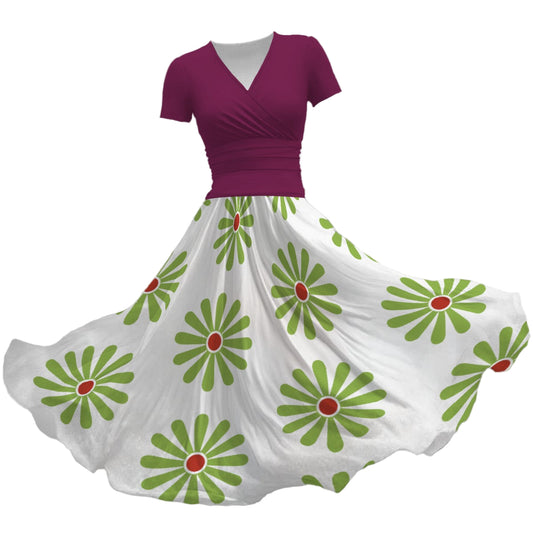 Tightrope Walker Elegance - Women's V-Neck Ruched Midi Dress