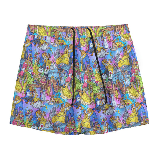 Enchanted Tale Storybook Scenes - Men’s Pocket Sports Shorts