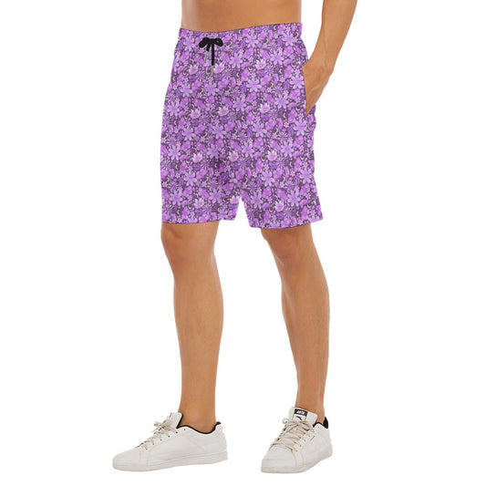 Purple Crystal Moths - Men’s Pocket Beach Shorts