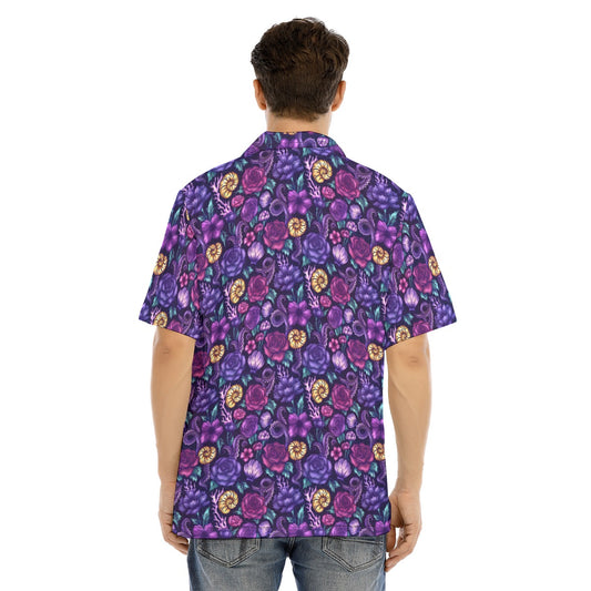 Fairytale Florals - Ursula Inspired - Men's Hawaiian Button Up Shirt