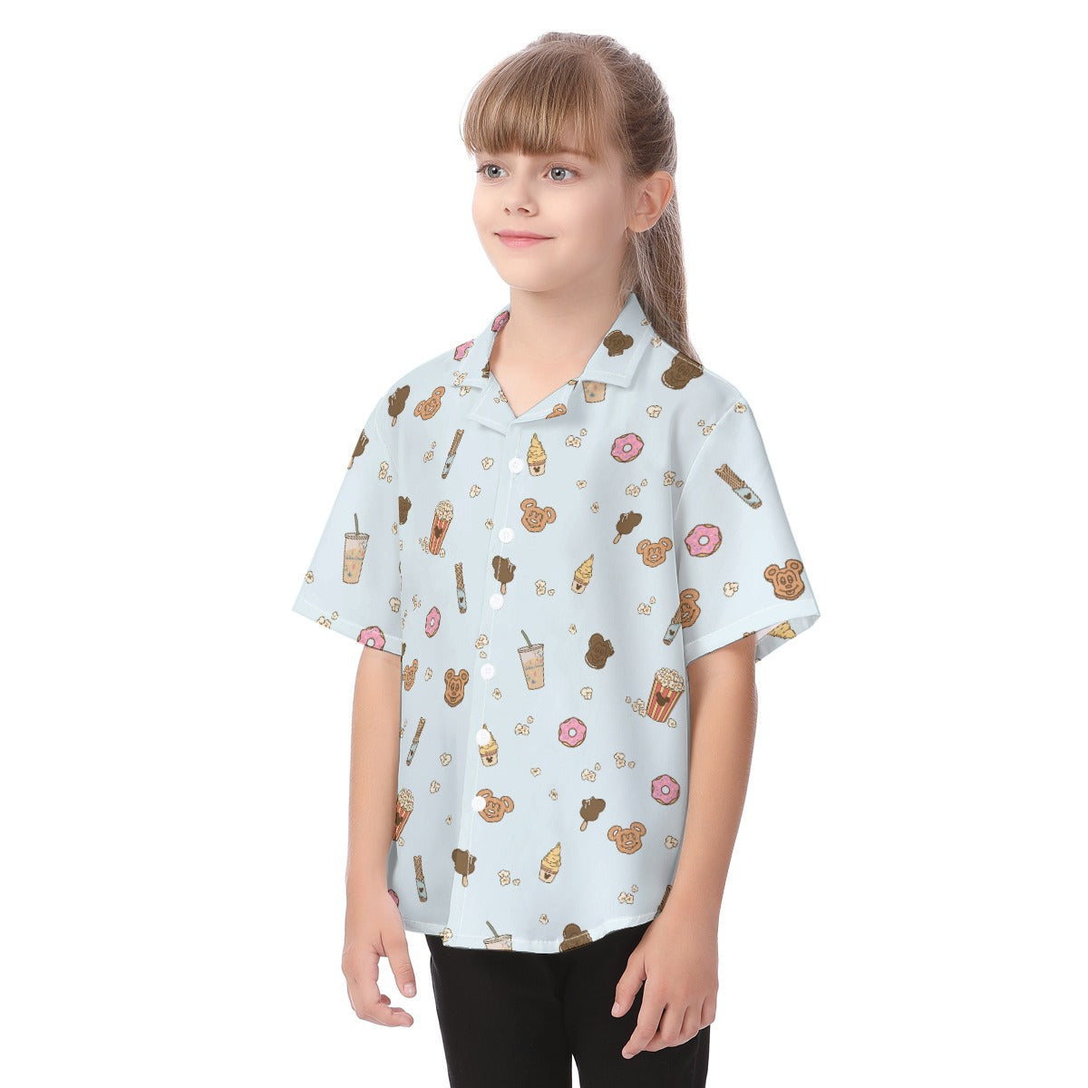 Minimal Snackcore - Kid's Hawaiian Button Up Shirt