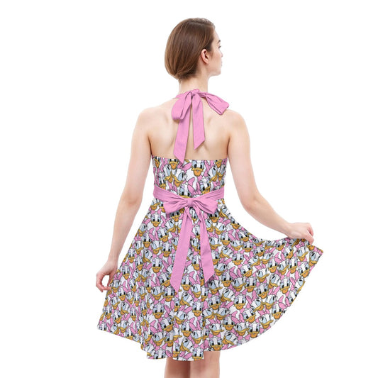 Many Faces of Sassy Duck - Women's Halter Vintage Pocket Dress