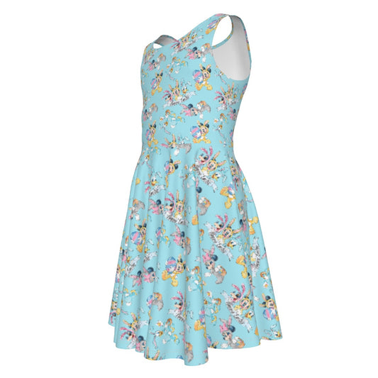 Spring Bunny Costume Crewumes - Kid's Sleeveless Skater Dress