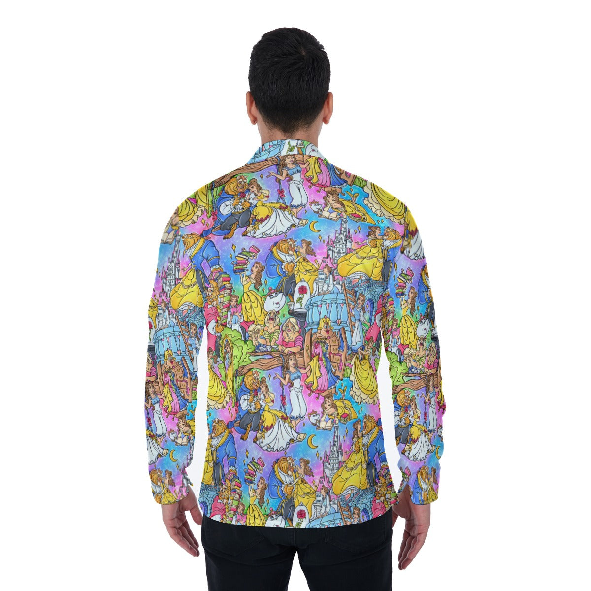 Enchanted Tale Storybook Scenes - Men's Long Sleeve Button Up Shirt