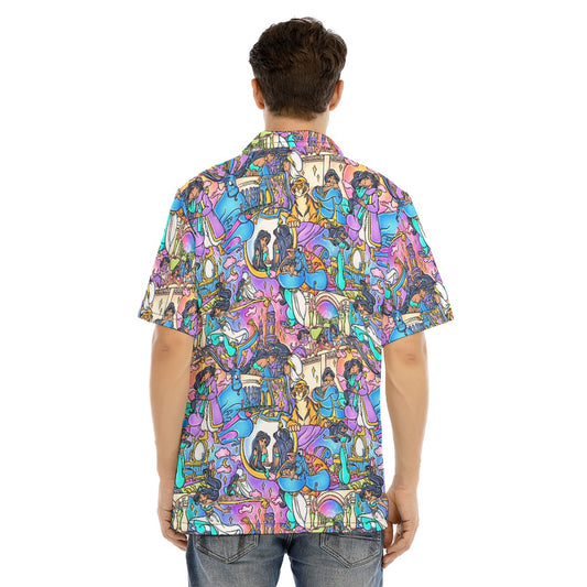 Magic Carpet Storybook Scenes - Men's Hawaiian Button Up Shirt