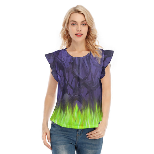 Enchanted Thorn Forest - Women’s Flutter Sleeve Top