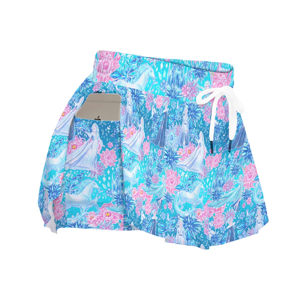 Ice Queen Frosted Florals - Women's Flowy Pocket Shorts