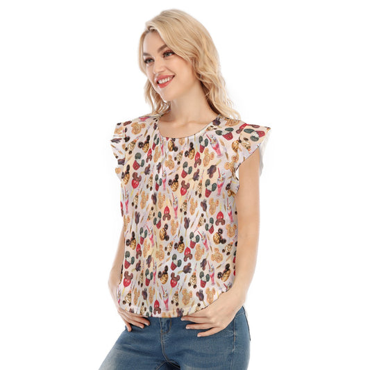 Mouse Snack Treats - Women’s Flutter Sleeve Top