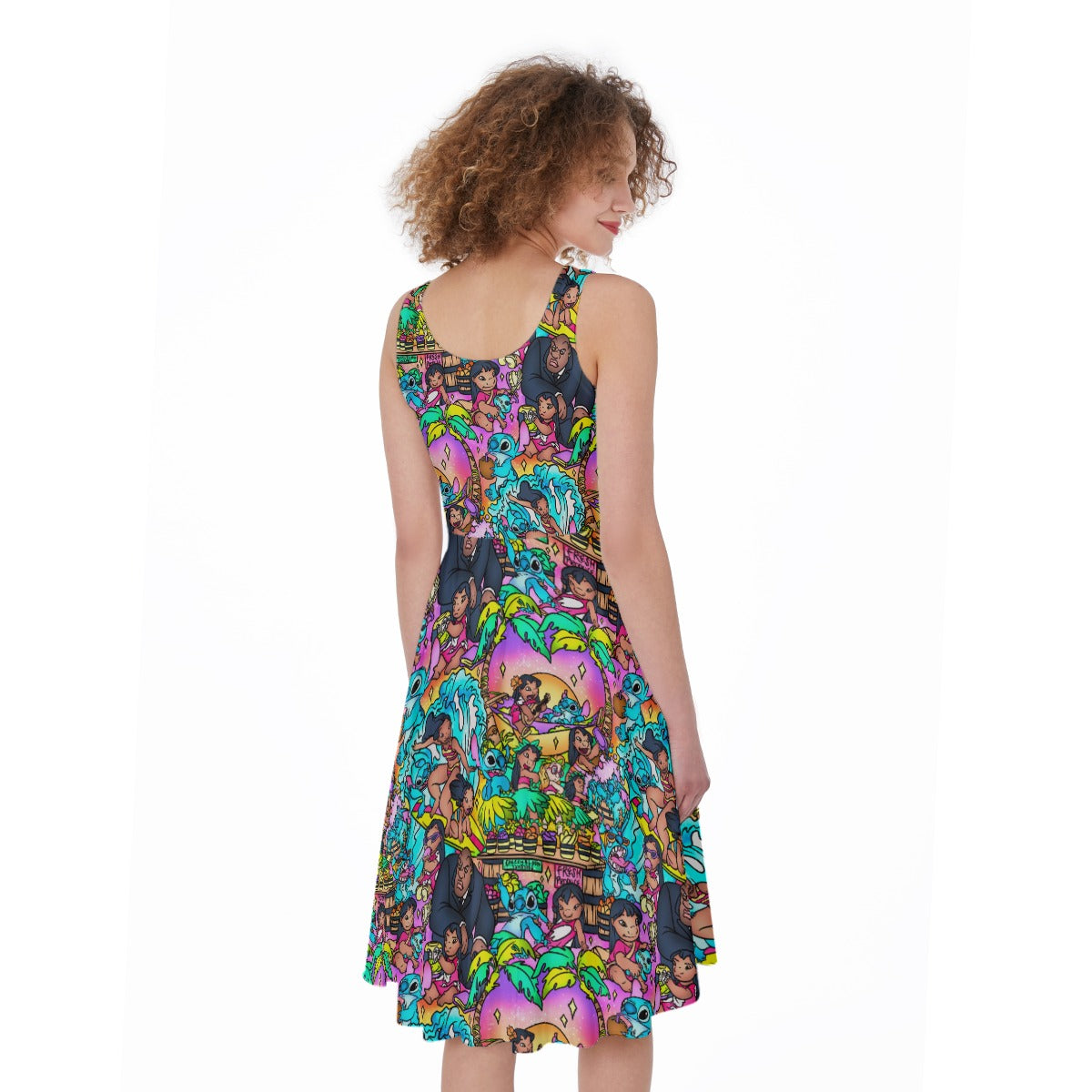 Ohana Island Storybook Scenes - Pocket Midi Skater Dress