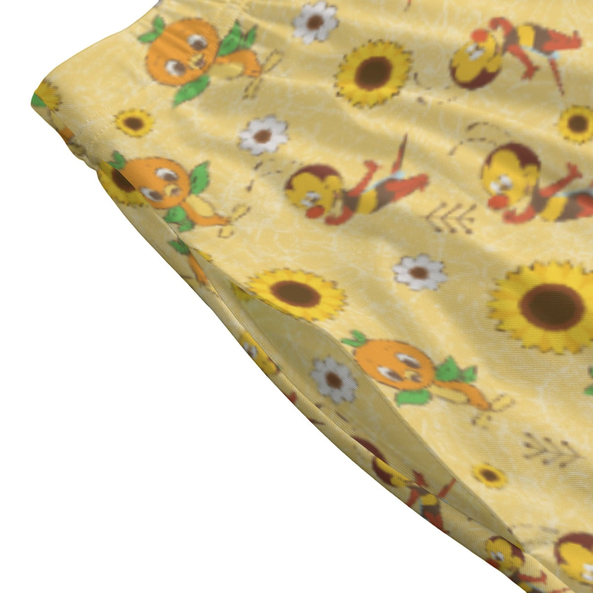 Cheerful Bee & Citrus Bird - Women’s Pocket Midi Skirt