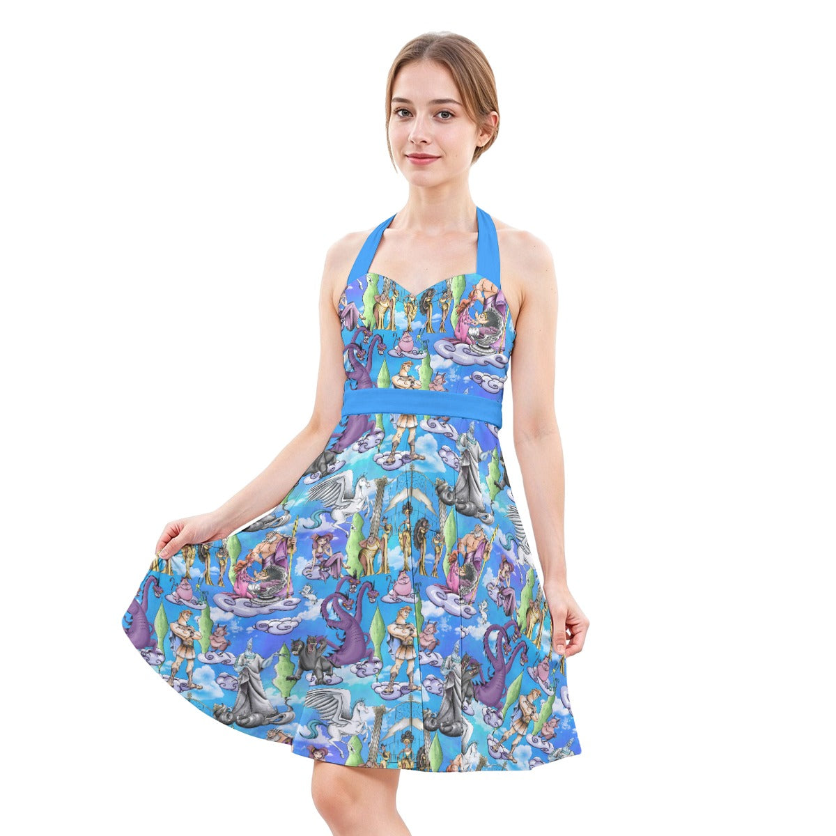 Mythic Hero Chaos Clouds - Women's Halter Vintage Pocket Dress
