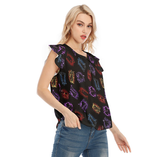 Villain Silhouettes Sparkle - Women’s Flutter Sleeve Top