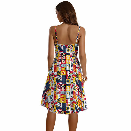 Nautical Cruise Patchwork - Women's Sweetheart Cami Dress