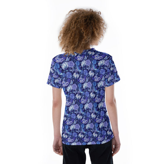 Fairytale Florals – Royal Ball - Women's Short Sleeve V-Neck T-Shirt