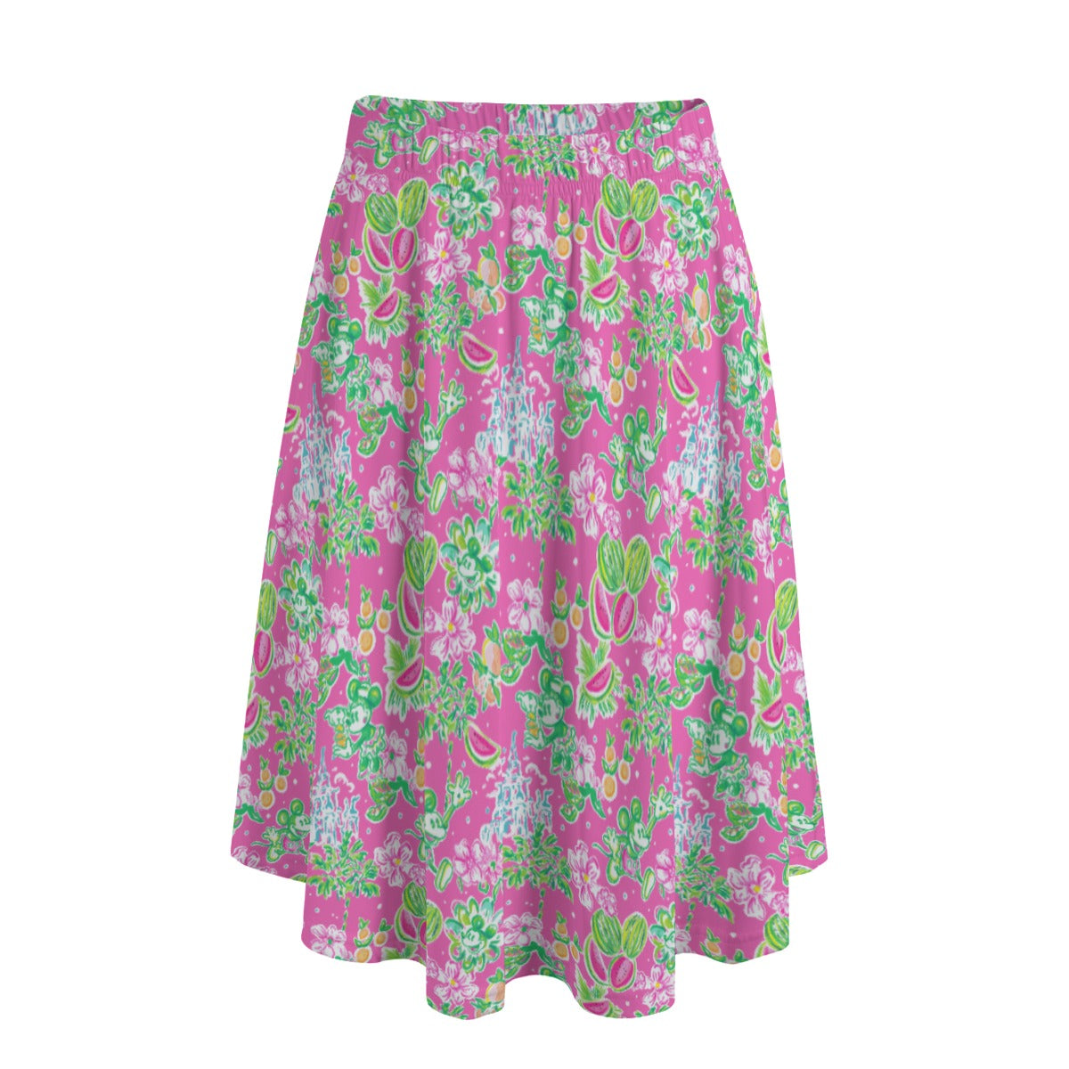Bright Tropical Vibes - Watermelon Mouse Duo - Women’s Pocket Midi Skirt