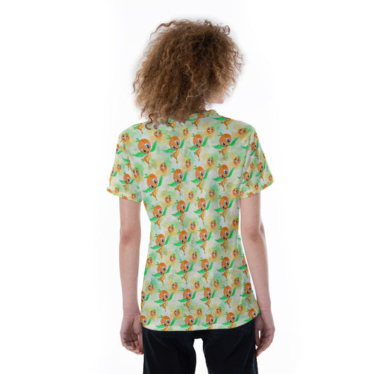 Sunny Citrus Thoughts - Women's Short Sleeve V-Neck T-Shirt