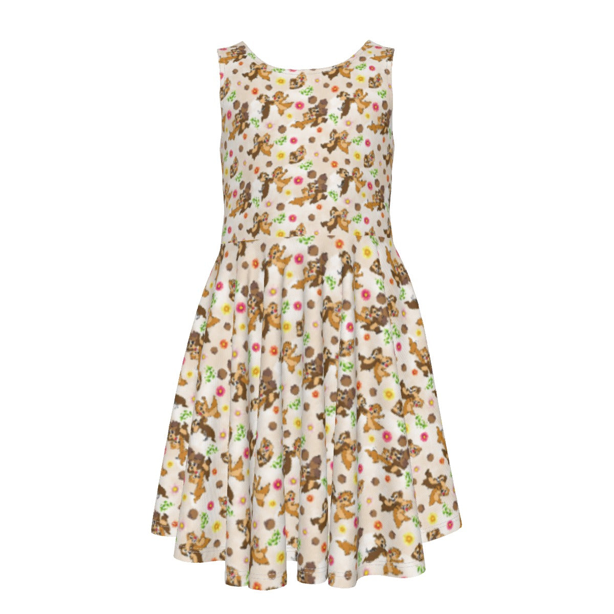 Cheeky Chipmunk Duo- Kid's Sleeveless Skater Dress