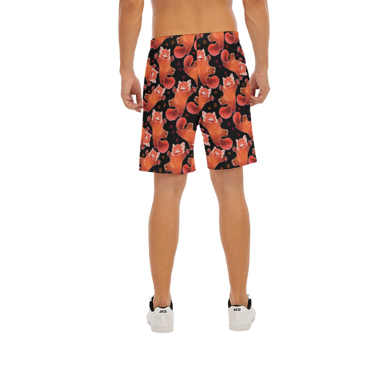 Scribbly Red Panda - Men’s Pocket Beach Shorts